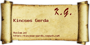 Kincses Gerda névjegykártya